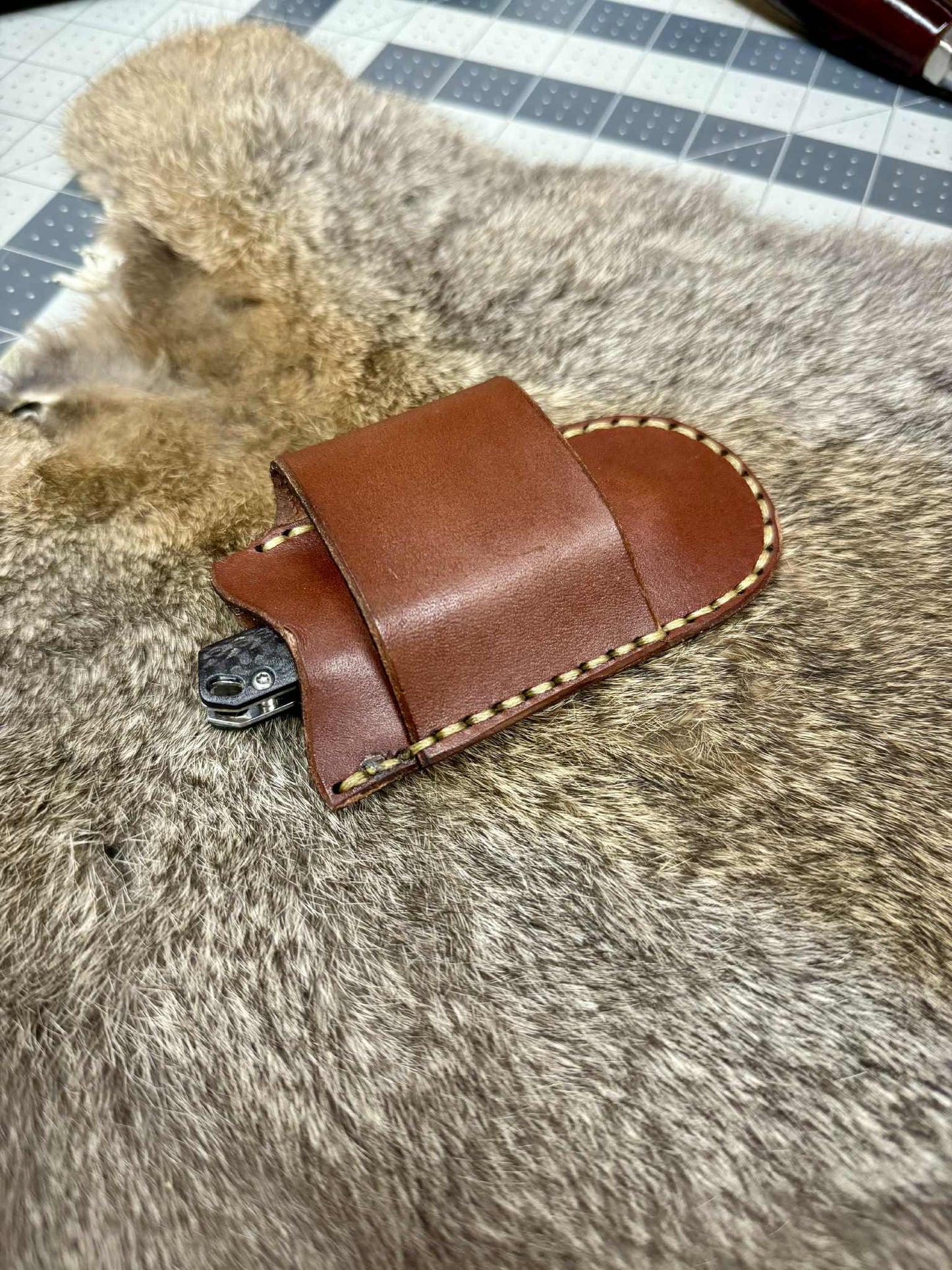 Knife Pancake Sheath 90 Degree "Basket Weave"