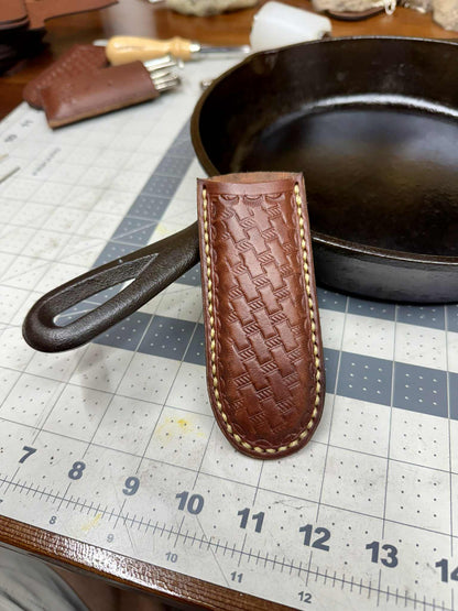 Cast Iron Handle Cover "Basket Weaved"