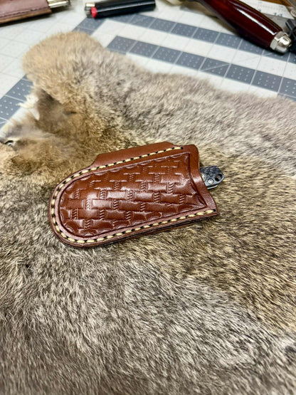 Knife Pancake Sheath 90 Degree "Basket Weave"